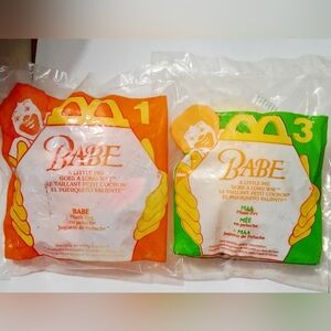Mcdonald's Happy Meal Plush Toys Babe#1 and Maa #3 1995 N
